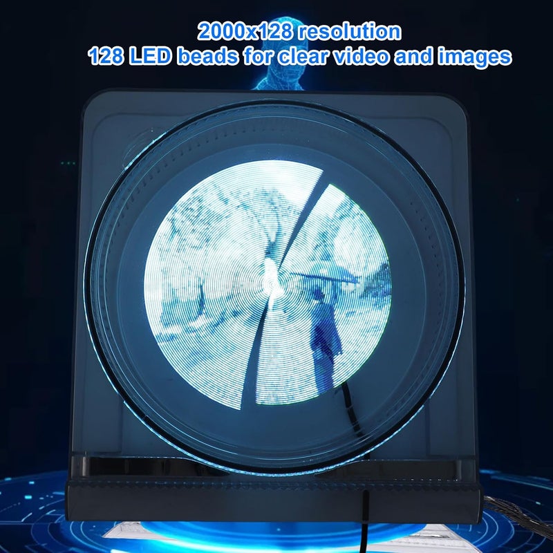 Tangxi 5.5 Inch 3D Hologram Fan, 2000x128 Resolution Holographic Projector with 128 LED Beads APP Control, for Shop Party Bar Advertising Display - Image 4